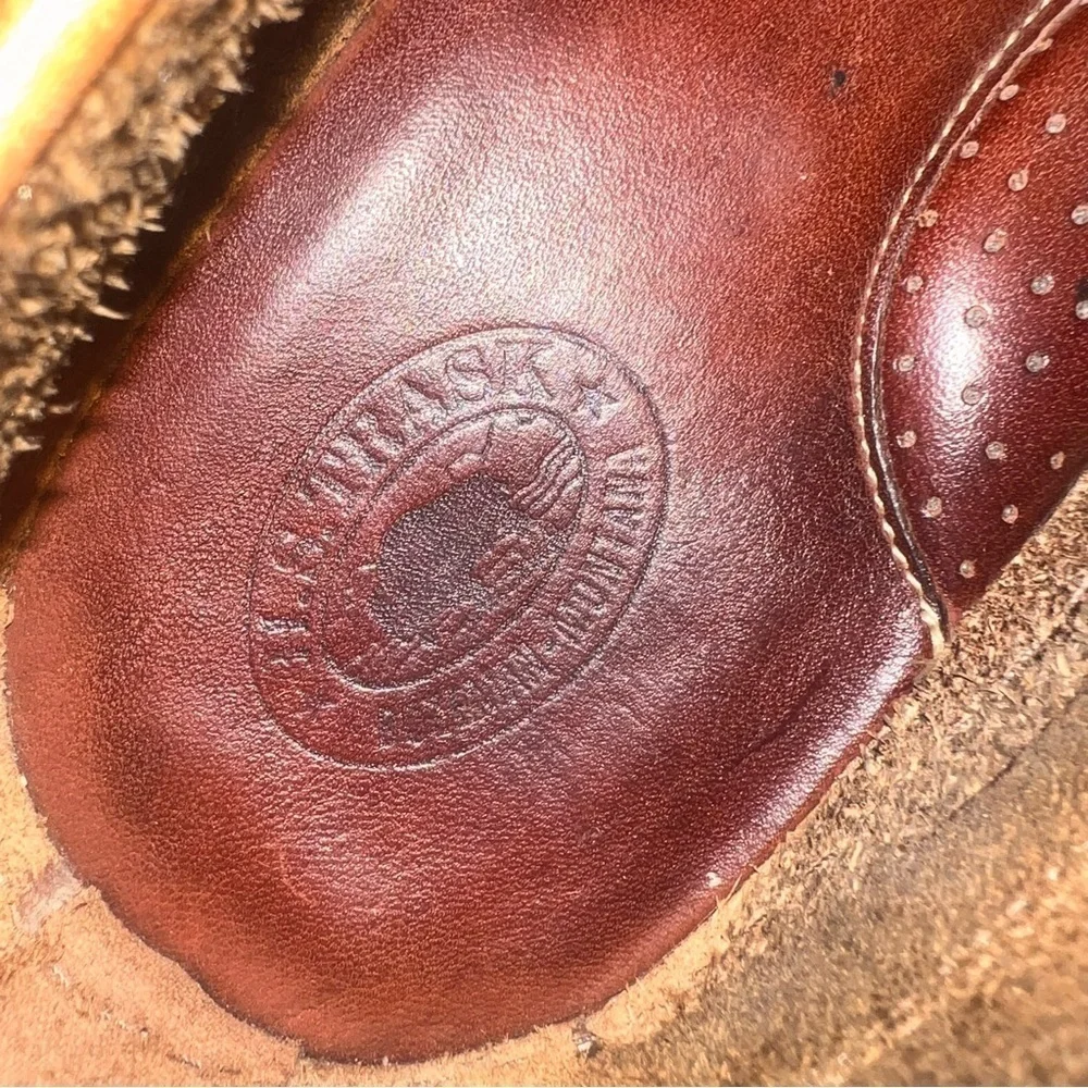 HS Trask Rover Hand-sewn Loafer in two tone brown leather size 9.5 men’s
